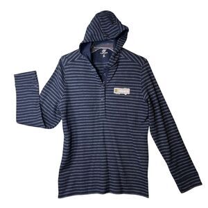 Microsoft Hoodie Womens Medium Pullover Vantage Button Lightweight Stripe